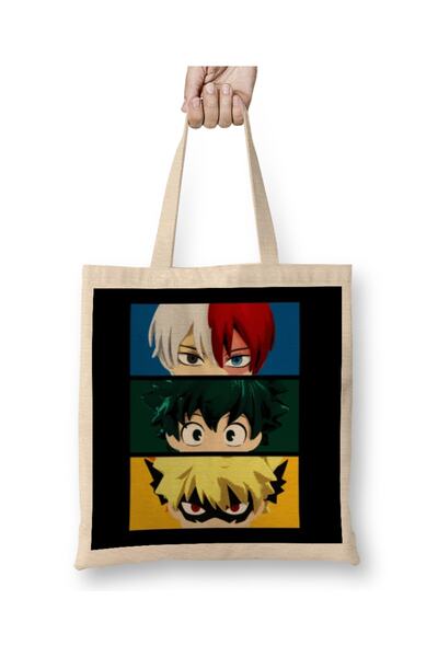 Baskı Dükkanı Anime i manga My Hero Academia Trio tkanina Torba duga Sa ručkom