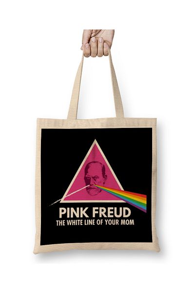 Baskı Dükkanı Sigmund Freud Your Mom υφασμάτινη τσάντα με μακριά λαβή