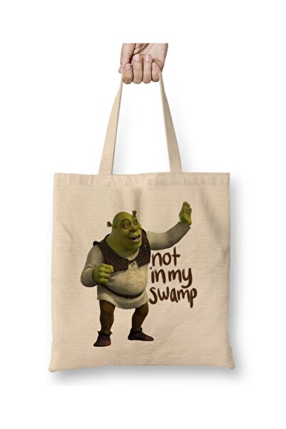 Baskı Dükkanı Shrek is Love Shrek is Life υφασμάτινη τσάντα με μακριά λαβή