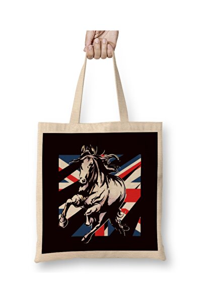 Baskı Dükkanı UK Velika Britanija Zastava Jahanje Konjički Sport Dresura Opre...