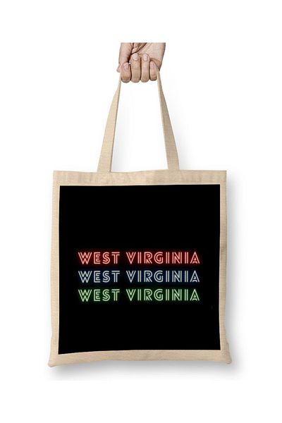 Baskı Dükkanı Υφασμάτινη τσάντα West Virginia με μακριά λαβή