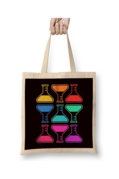 Baskı Dükkanı Vintage Laboratorija Retro Kemija Naučnik Mikrobiologija Tkanin...
