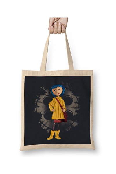 Baskı Dükkanı كورالاين 02 حقيبة قماش بيد طويلة