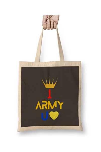 Baskı Dükkanı Volim svoju devojku POKLON Tkanina Torba Duga Sa ručkom