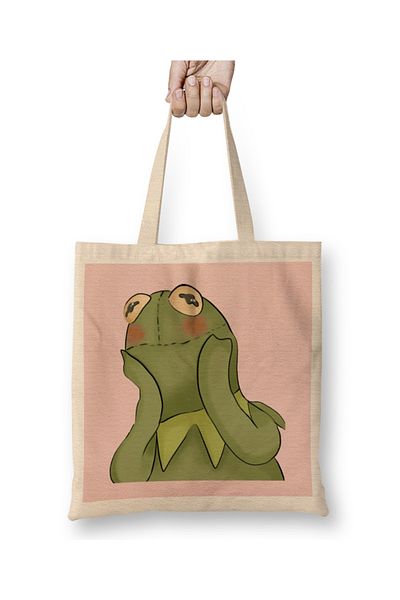 Baskı Dükkanı Υφασμάτινη τσάντα Kermit The Frog με μακριά λαβή