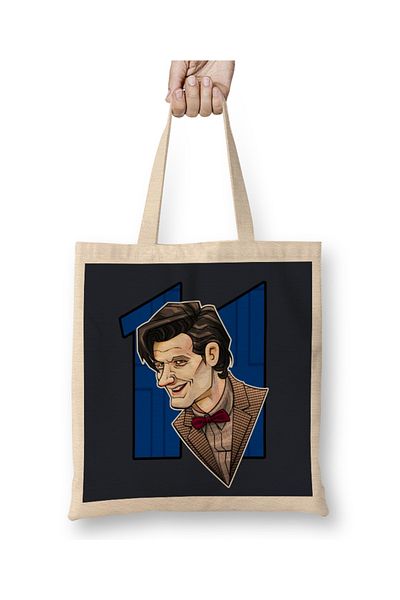 Baskı Dükkanı Geantă din pânză al 11-lea Doctor The Eleventh Doctor cu mâner lung