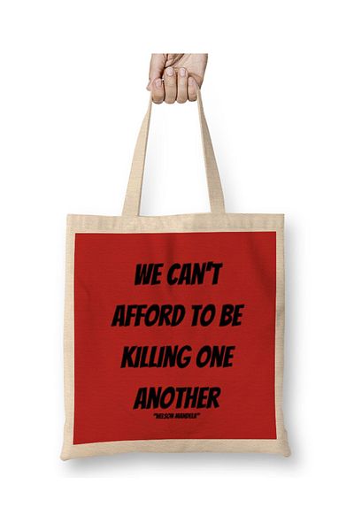 Baskı Dükkanı Nelson Mandela Quotes Art Gift - Vintage ρετρό στυλ υφασμάτινη τσάντα με μακριά λαβή