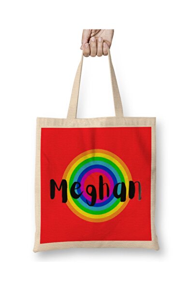 Baskı Dükkanı Meghan, vojvotkinja od Saseksa - Retro dugina tkanina Torba, du...