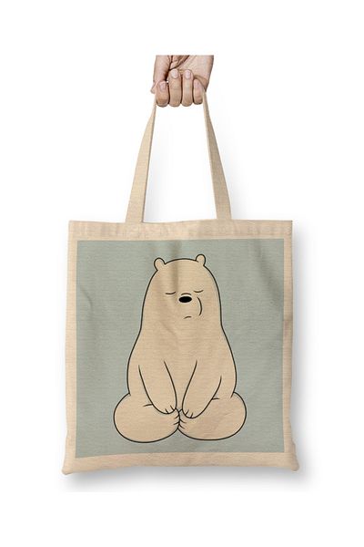 Baskı Dükkanı Υφασμάτινη τσάντα We Bare Bears Ice Bear με μακριά λαβή
