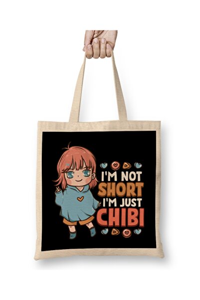 Baskı Dükkanı Nisam niski, samo sam Chibi mala anime devojka, tkanina Torba d...