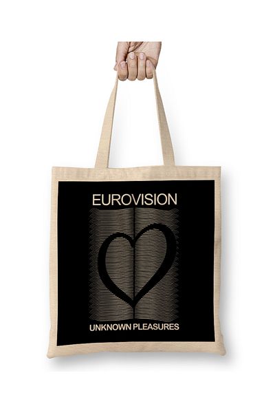 Baskı Dükkanı Υφασμάτινη τσάντα με λογότυπο Eurovision Joy Division Parody με μακριά λαβή