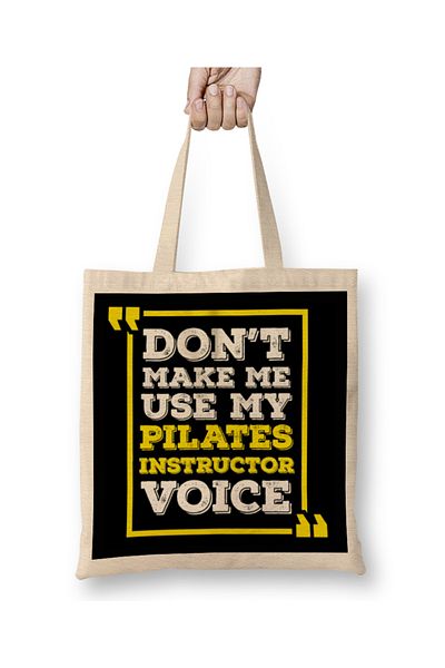 Baskı Dükkanı Pilates Instructor Voice Funny Pilates Joke υφασμάτινη τσάντα με μακριά λαβή