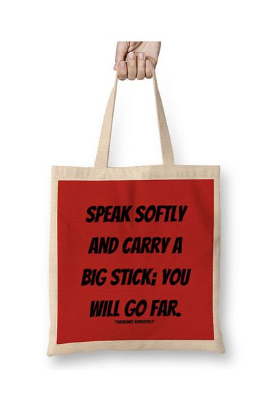 Baskı Dükkanı Theodore Roosevelt Quotes Gifts - Geantă vintage retro în stil curcubeu cu mâner lung