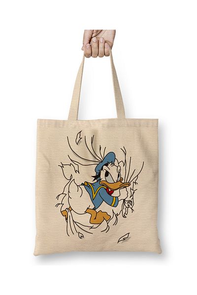 Baskı Dükkanı Keep Calm On Donald Duck 01 υφασμάτινη τσάντα με μακριά λαβή