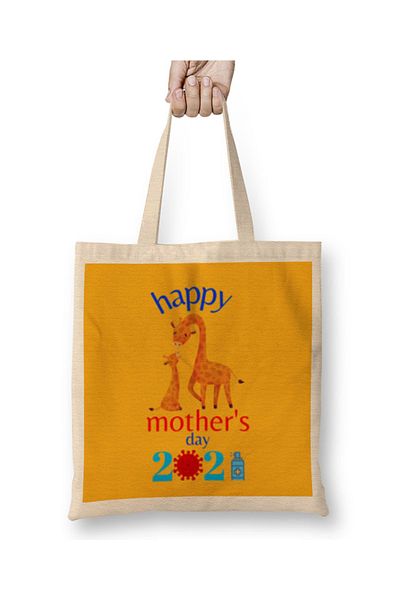 Baskı Dükkanı Happy Mothers Day 2021 υφασμάτινη τσάντα με μακριά λαβή