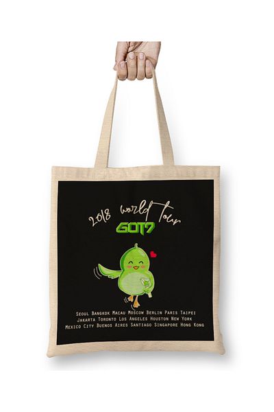 Baskı Dükkanı 2018 Got7 World Tour Eyes On You υφασμάτινη τσάντα με μακριά λαβή
