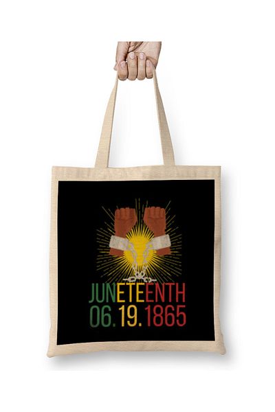Baskı Dükkanı Juneteenth DAY GIFS υφασμάτινη τσάντα με μακριά λαβή
