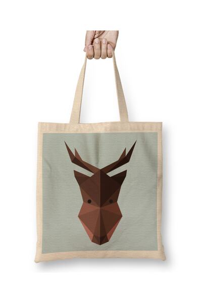 Baskı Dükkanı Geometrijska tkanina sa motivom losa Torba duga Sa ručkom