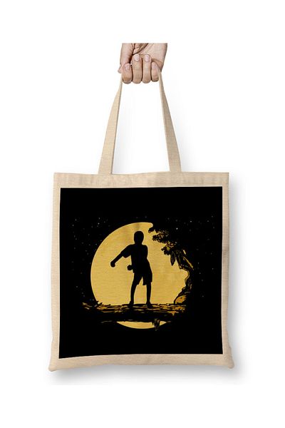 Baskı Dükkanı Sunset Flossing Silhouette υφασμάτινη τσάντα με μακριά λαβή