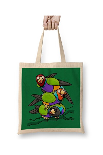 Baskı Dükkanı Gouldian Finches Tower Cloth Torba Long Sa ručkom