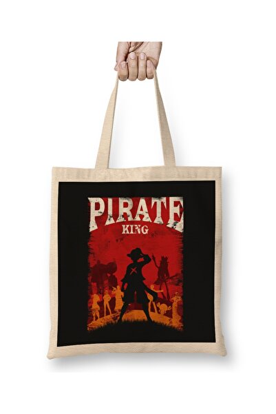 Baskı Dükkanı Pirati od slamnatog šešira Kralj pirata Tkanina Torba Duga Sa r...