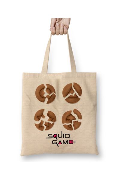 Baskı Dükkanı Squid Game 04 Geantă din pânză cu mâner lung