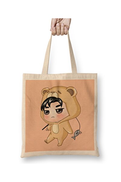 Baskı Dükkanı Jurij na ledu Otabek kao slatki medved, platno Torba dugo Sa ru...