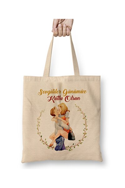 Baskı Dükkanı Poklon za Dan zaljubljenih 0219 Tkanina Torba Dugačka Sa ručkom