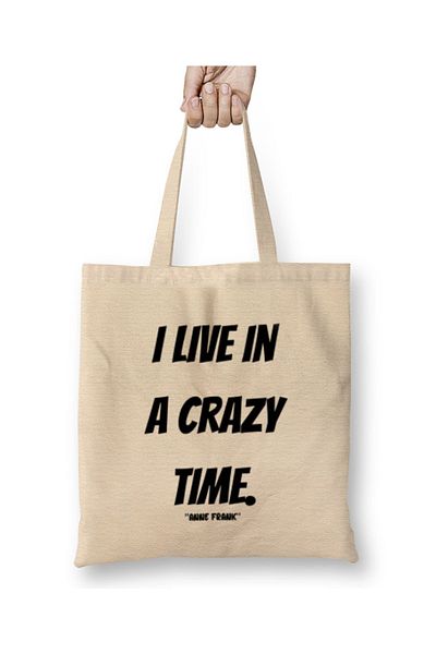 Baskı Dükkanı Anne Frank Quotes Gift - Vintage ρετρό υφασμάτινη τσάντα σε στυλ ουράνιου τόξου με μακριά λαβή