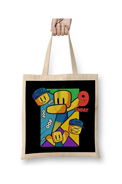 Baskı Dükkanı Geantă din pânză Roblox Builder cu mâner lung