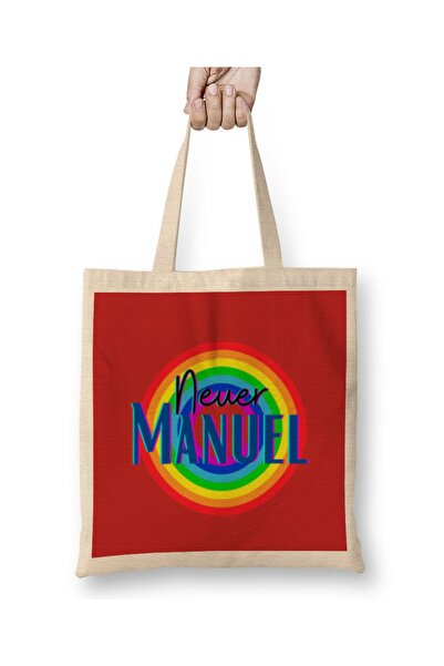 Baskı Dükkanı Manuel Neuer - Vintage retro stil duginih boja Bez Torba Dugi S...