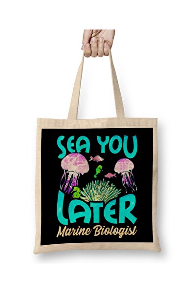 Baskı Dükkanı Slatka majica sa igricom "Sea You Later" za morske biologe Torb...