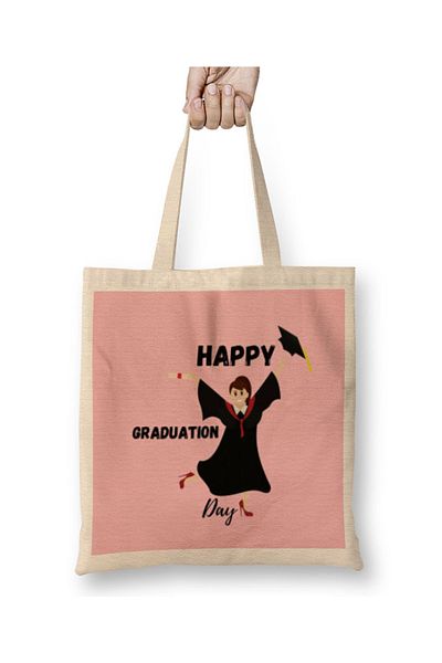 Baskı Dükkanı Happy Graduation Day Sister Happy Graduation Day Geantă din pânză cu mâner lung