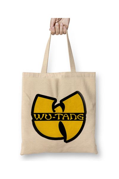 Baskı Dükkanı Logo Wu Tang Clan Wutang Clan Vintage 9Os Geantă din pânză în stil vintage cu mâner lung