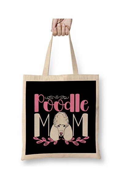 Baskı Dükkanı Tkanina za hranu za pse "Poodle Mom" Torba Dugačka Sa ručkom