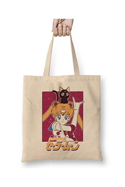 Baskı Dükkanı Sailor Moon 04 Geantă din pânză cu mâner lung
