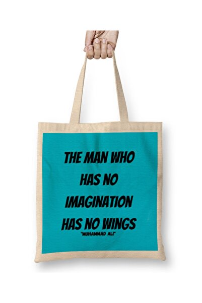 Baskı Dükkanı Citat Muhameda Alija Vintage retro stil umetničke tkanine Torba...