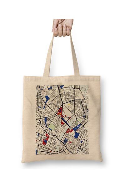 Baskı Dükkanı Kopenhagen Danska Mapa X Piet Mondrian Platno Torba Dugo Sa ručkom