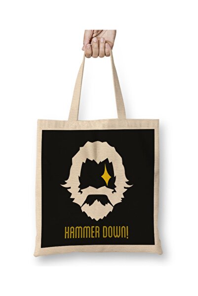 Baskı Dükkanı Reinhardt Hammer Down Logo Overwatch Tkanina Torba Duga Sa ručkom