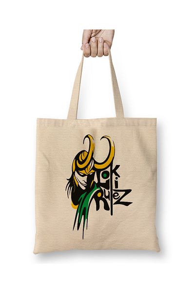 Baskı Dükkanı Loki Logo υφασμάτινη τσάντα με μακριά λαβή
