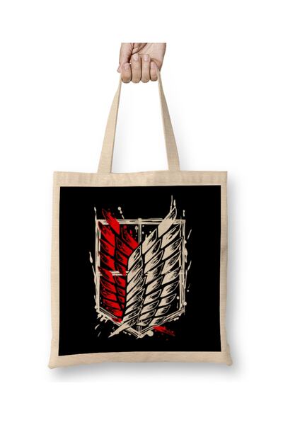 Baskı Dükkanı Attack On Titan Wings Of Freedom Cloth Torba Long Sa ručkom