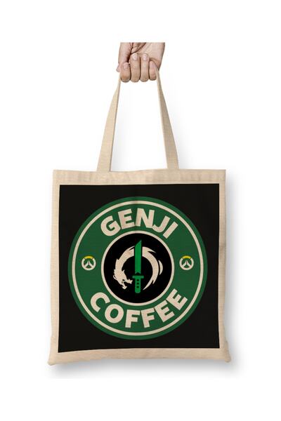Baskı Dükkanı Genji kafa Overwatch tkanina Torba duga Sa ručkom