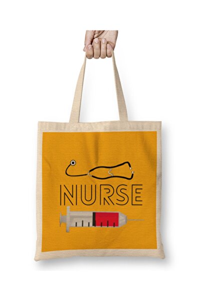 Baskı Dükkanı فكرة هدية ممرضة - فكرة مقولة مضحكة - حقيبة قماش طبية للتمريض بم...