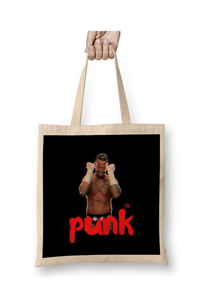 Baskı Dükkanı Cm Punk Cm Punk υφασμάτινη τσάντα με μακριά λαβή