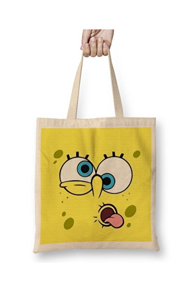 Baskı Dükkanı سبونج بوب سبونج بوب 011 حقيبة قماش بيد طويلة