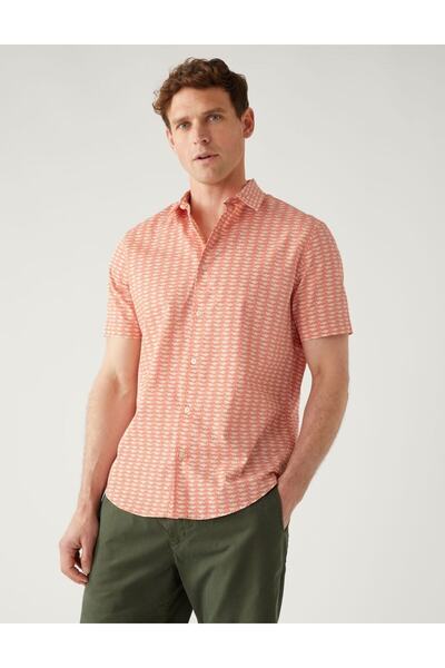 Marks & Spencer Saf Pamuklu Kısa Kollu Gömlek