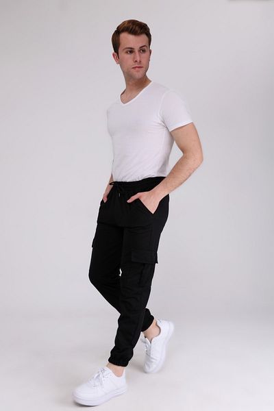 KRAVEN Ανδρικό αθλητικό παντελόνι Cargo Pocket Black Premium