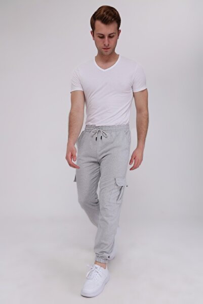 KRAVEN Ανδρικό αθλητικό παντελόνι Cargo Pocket Grey Premium