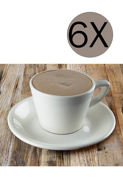 Bonna Porselen Core Coffee 180 CC Cup and 15 cm Plate - Set of 6 Cor180kf Cor180kt