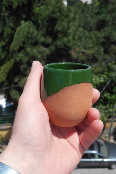 Seltar Home Goods El Yapımı Güveç Espresso Bardağı Yeşil 2 Adet